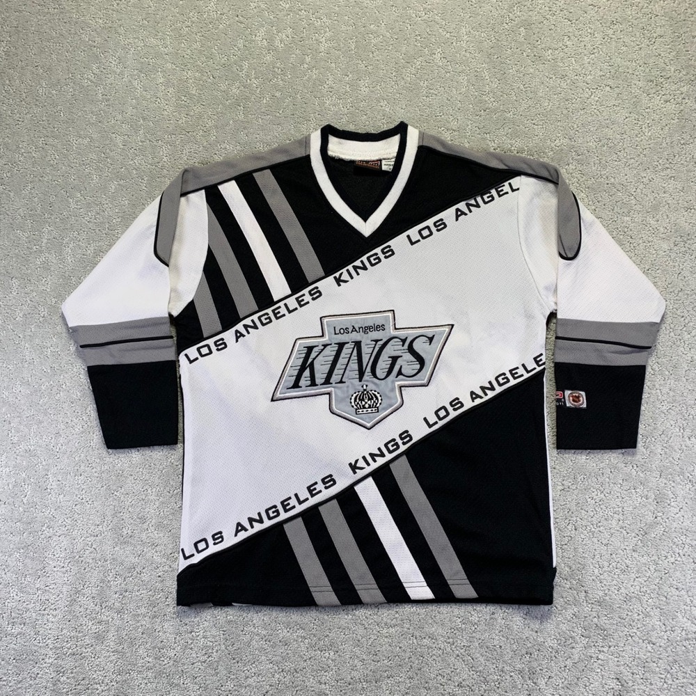 Vintage NHL Los Angeles Kings Hockey Jersey Youth Size 12 White Black‎ 23 CMP